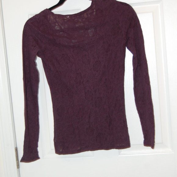 Martin & OSA Women's Brown Flower Print Long Sleeve Sheer Shirt Size M - Picture 1 of 7